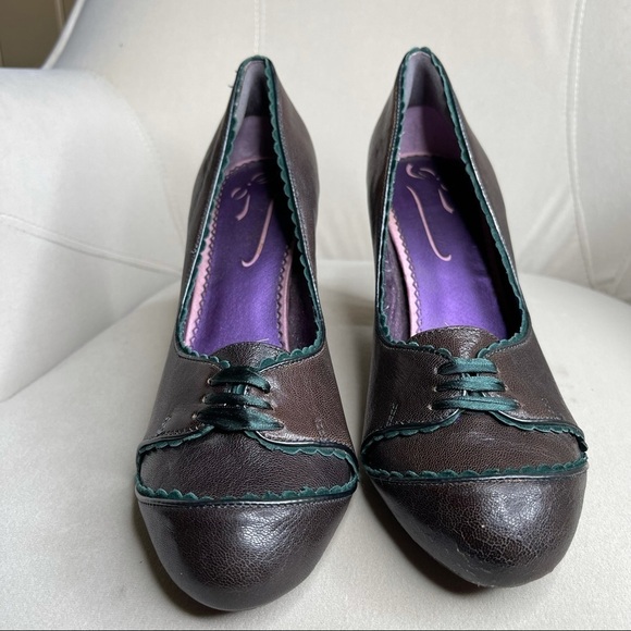 Poetic Licence Leather Oxford Heels EU 41 US 10.5 - Picture 3 of 5
